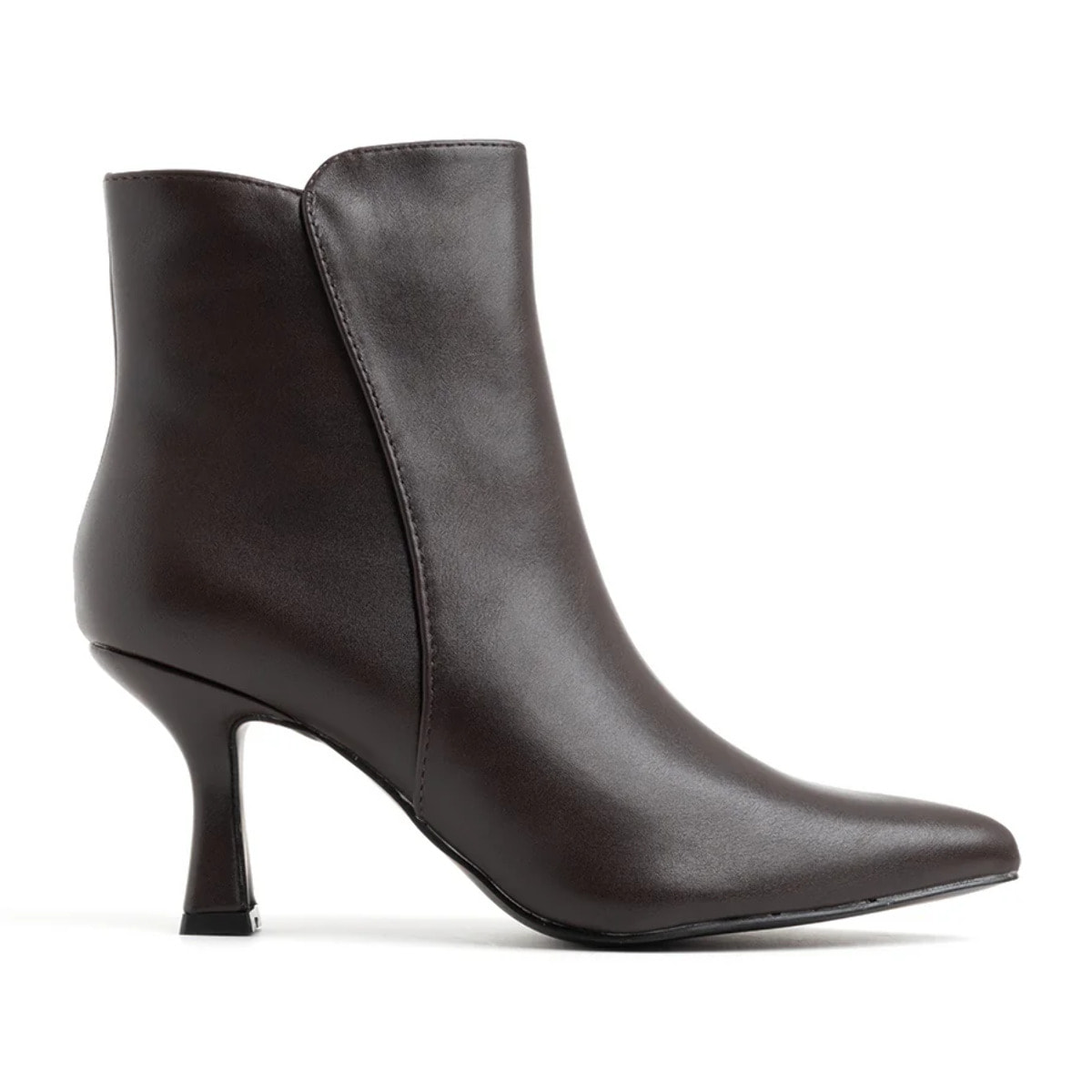 Tronchetto svasato con tacco rochetto - MARRONE