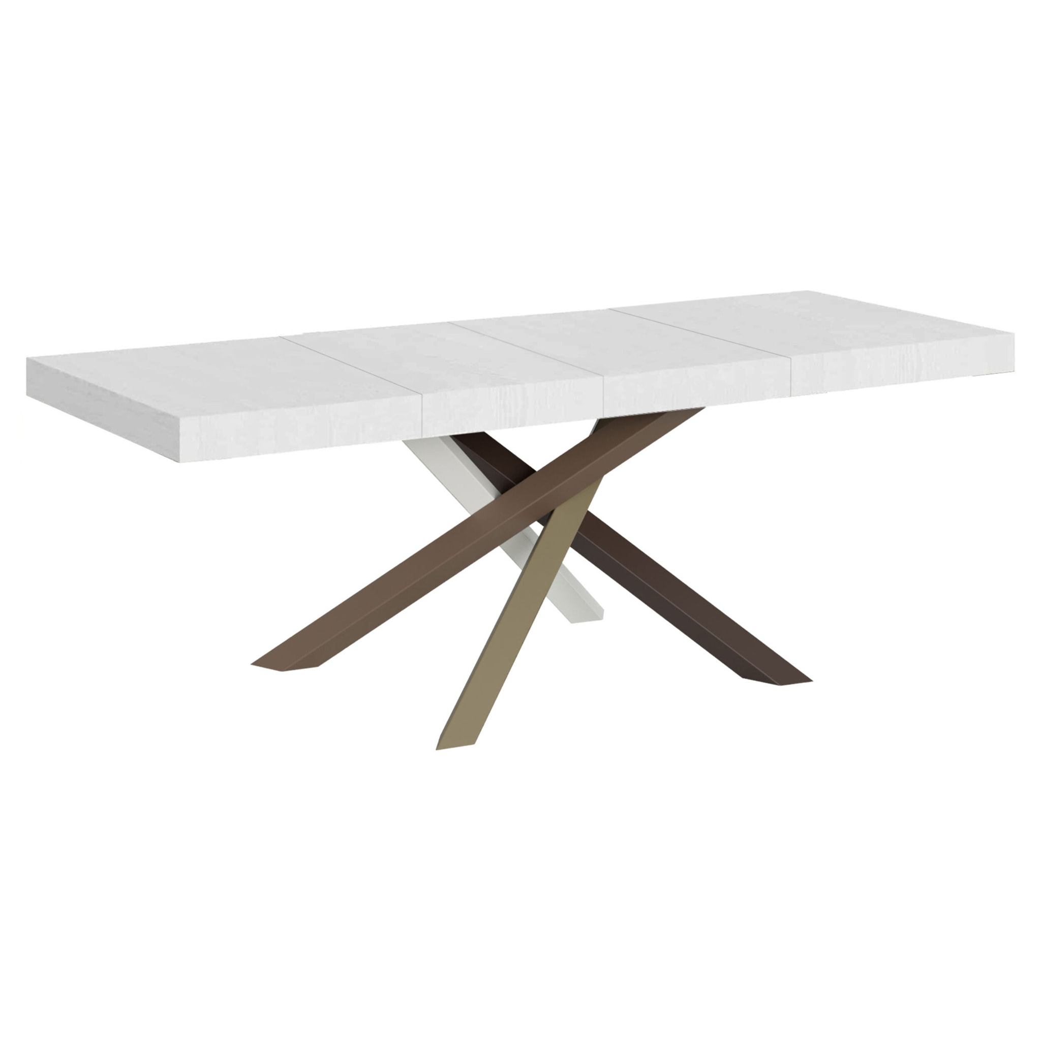 Mesa extensible 90x180/284 cm Volantis Premium Fresno Blanco estructura multicolor 4/C