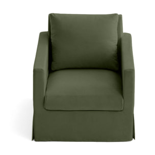 Serena - fauteuil déhoussable en tissu - Vert