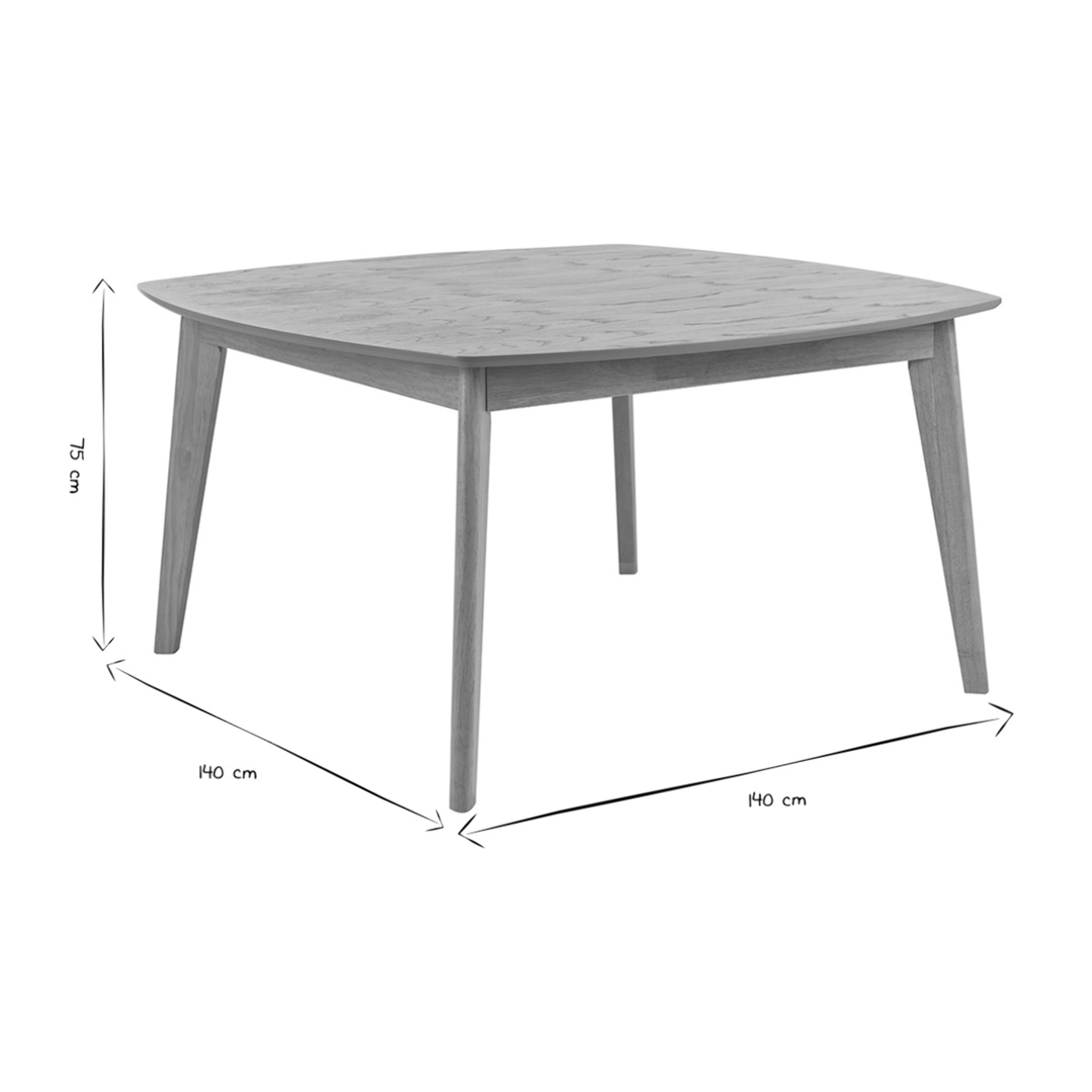 Table à manger carrée scandinave bois clair chêne L140 cm LEENA