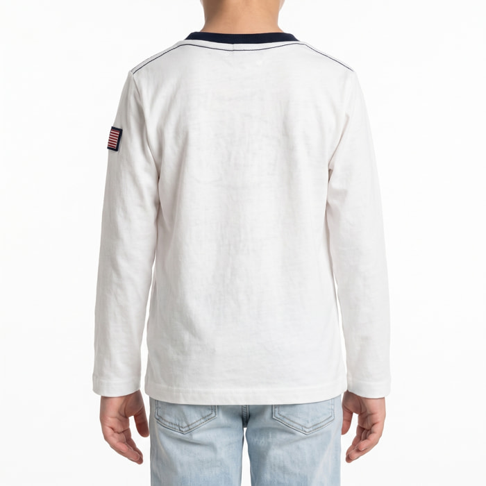 T-shirt maniche lunghe con stampa logo