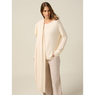 Oltre - Maxi sciarpa in maglia misto viscosa - Bianco