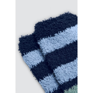 Confezione da 3 calzini in flanella con polsini anti-pressione e stampa geometrica