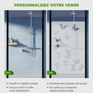 Film Fenêtre Anti Regard Occultant - PAPILLONS - Stickers Autocollant Brise-Vue pour Vitre & Porte de Douche