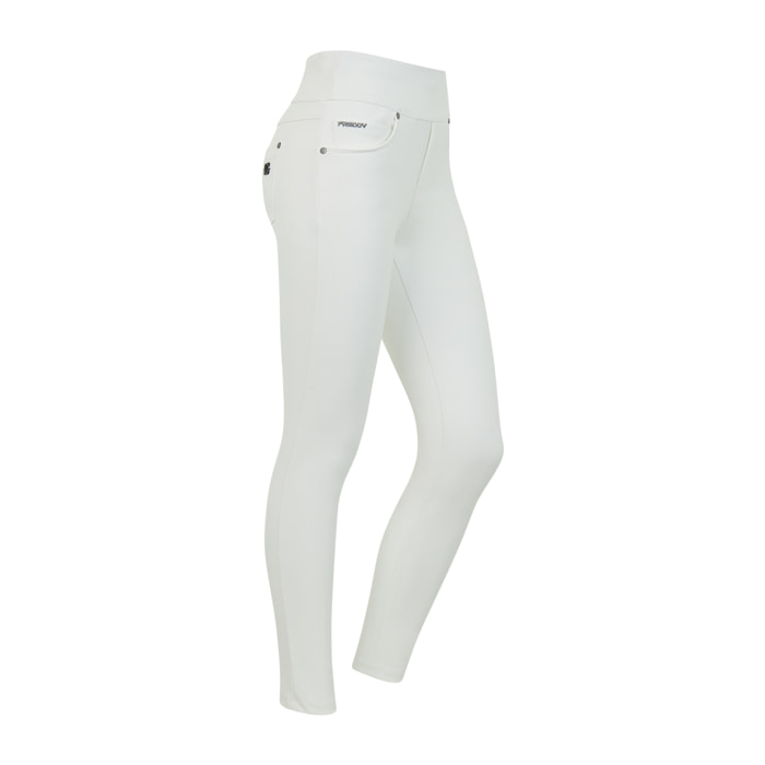 Pantalone skinny vita media senza bottoni in similpelle