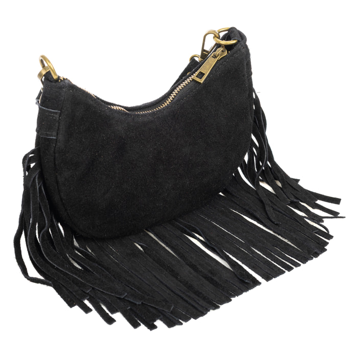 Ausonia bolso bandolera de piel auténtica Gamuza.