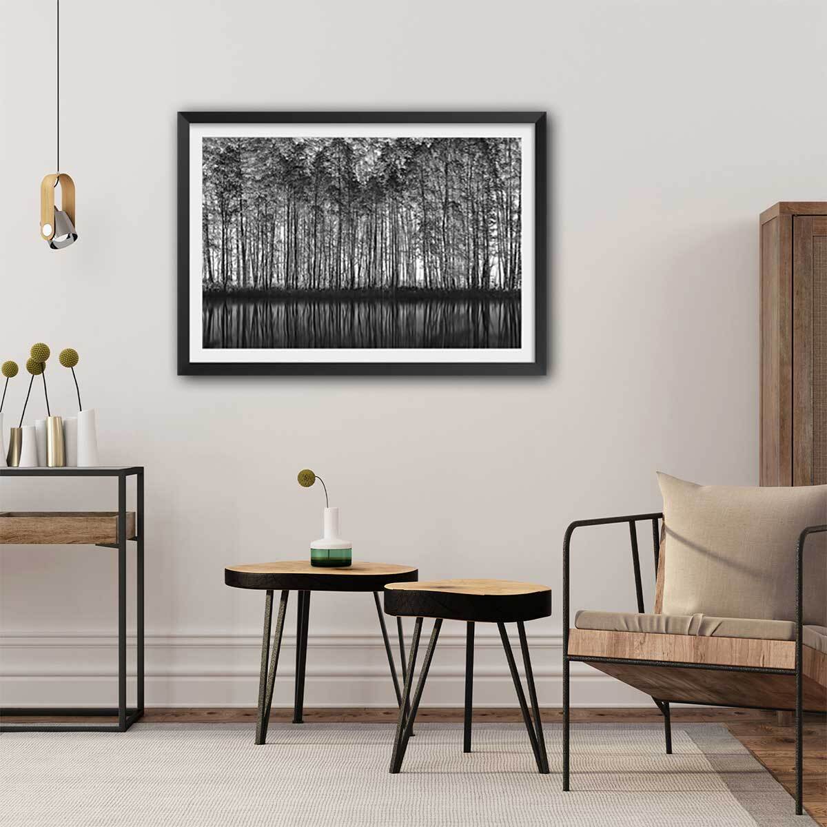 Affiche nature pointillisme Affiche sous cadre noir