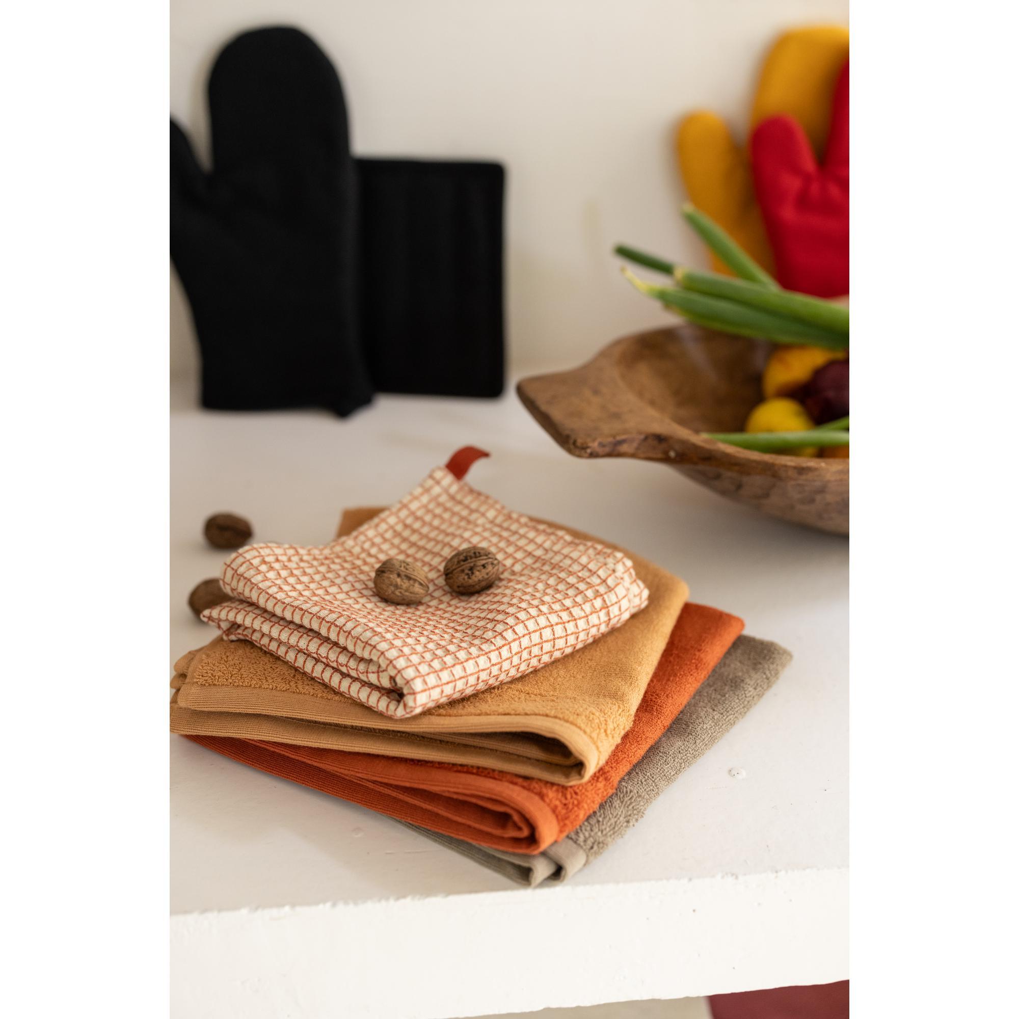 Torchon nid d'abeilles bicolore Mumba