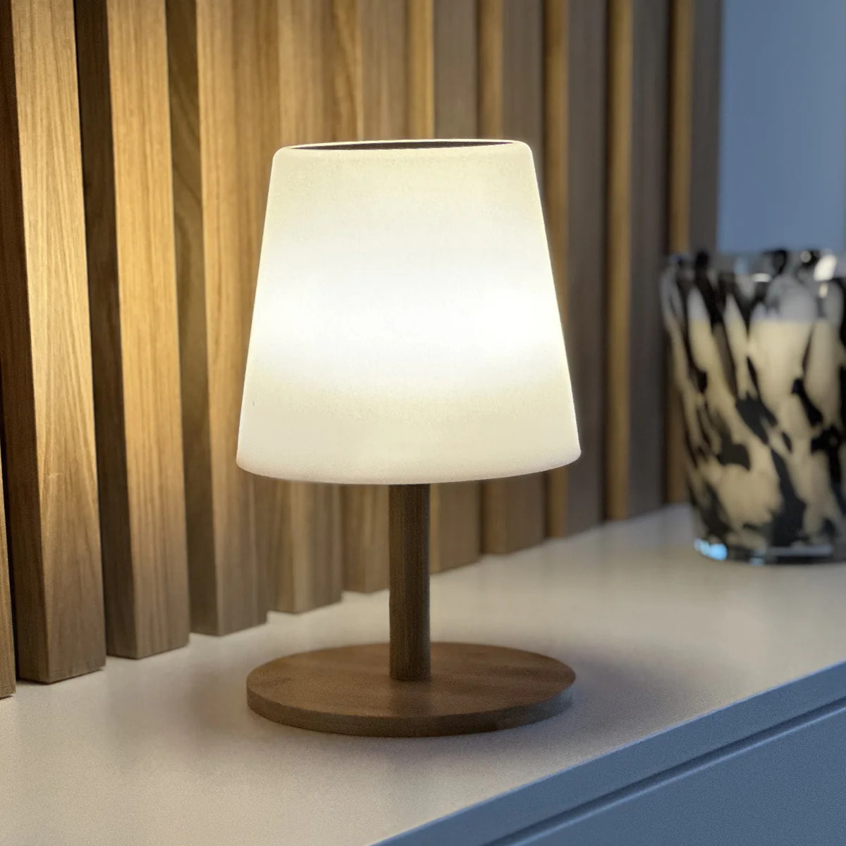 Lampe de table solaire STANDY WOOD H25CM