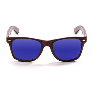 Gafas de sol PALO ALTO NOB HILL - Con / Revo marrón oscuro y azul y patilla marrón bambú