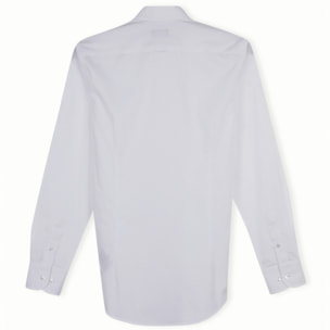 Camicia Uomo 1 Bottone Francese Slim Cotone Unito Bianco