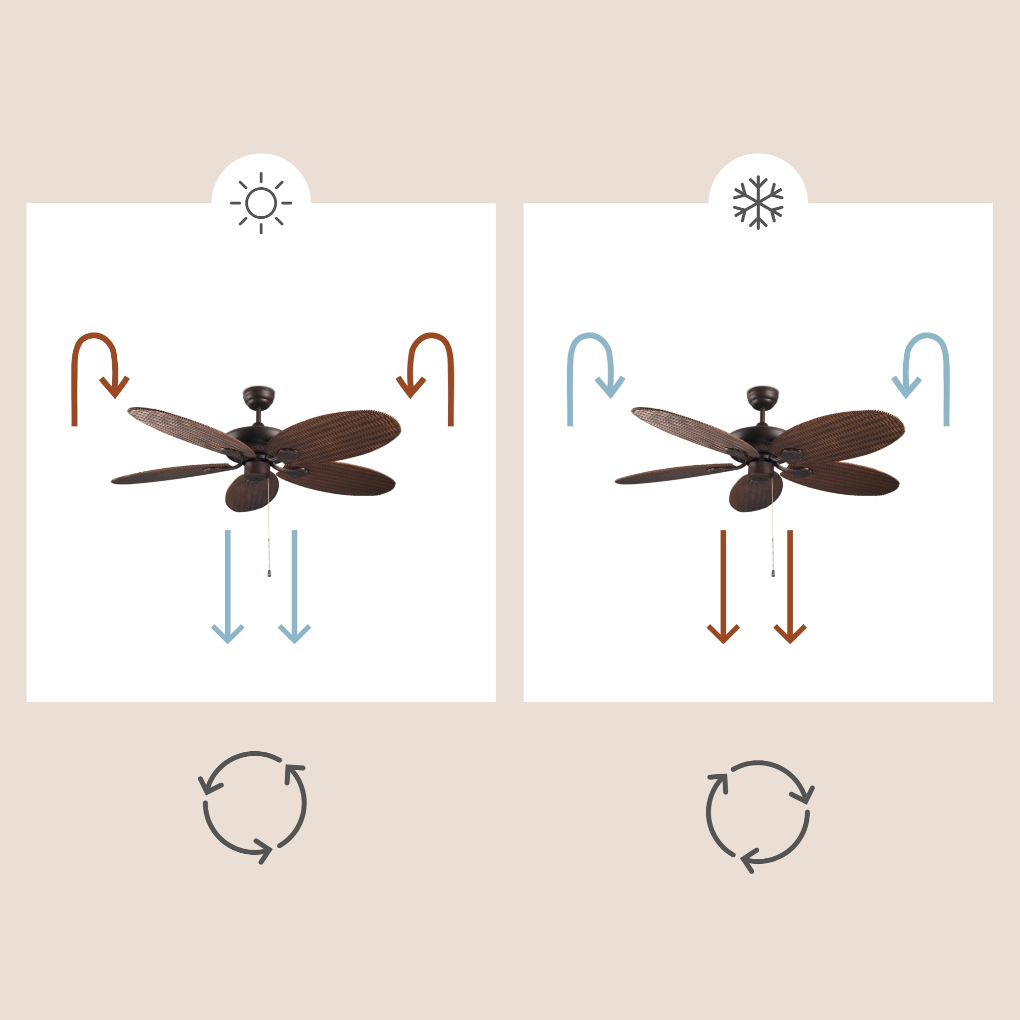 Forlight Ventilador IP23 Phuket Marrón cobrizo Marrón