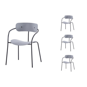 Lot de 4 chaises gris clair design LOS ANGELES