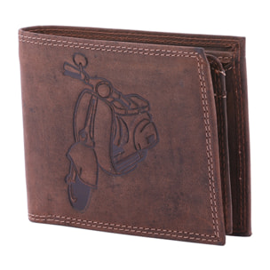 Portafoglio  da uomo In Vera pelle Made in Italy 9,5x12,5x2,5 cm