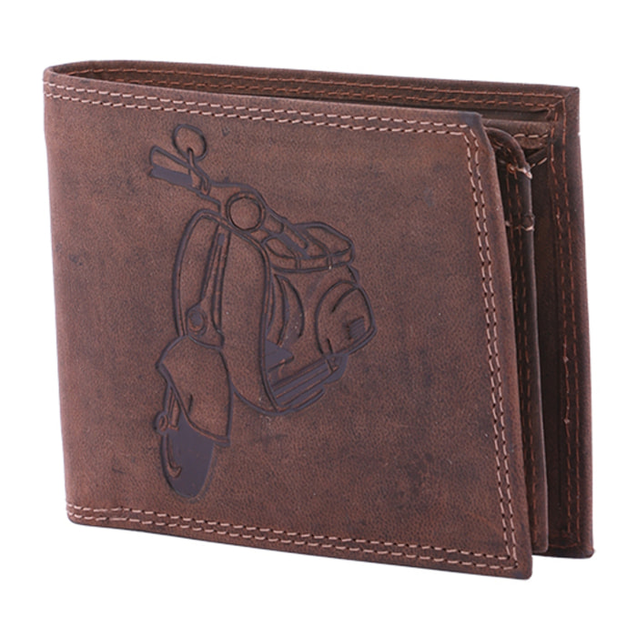 Portafoglio  da uomo In Vera pelle Made in Italy 9,5x12,5x2,5 cm