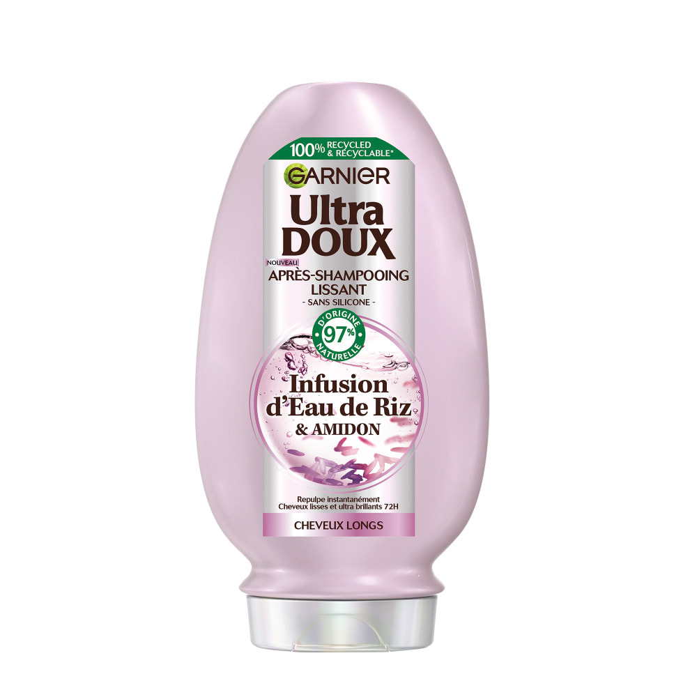 Lot de 12 - Garnier Ultra Doux Après-Shampooing Lissant Infusion d'Eau de Riz 200ml