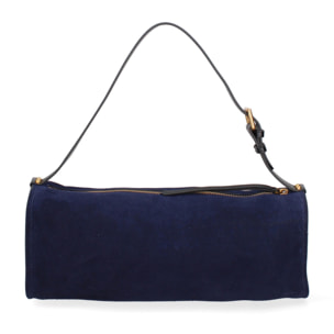 Borsa a spalla da donna Made in Italy - Valoria Chic - Pelle scamosciata - 35.0 x 14.0 x 10.0 cm