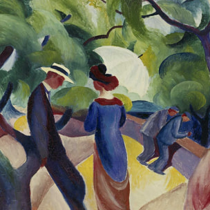 Poster Promenade- Macke August Affiche sous cadre noir