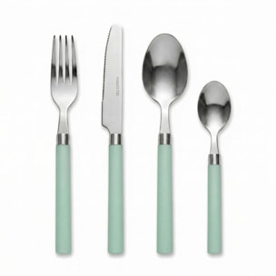 Set 24 Posate in Acciaio Inox 18/10, lavabile in lavastoviglie, design materico, Intrecci