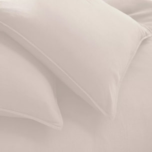 Lot de 2 taies gaze de coton lavé uni blanc Malia neige