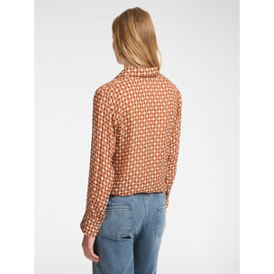 Elena Mirò - Camicia dalla stampa geometrica - Marrone