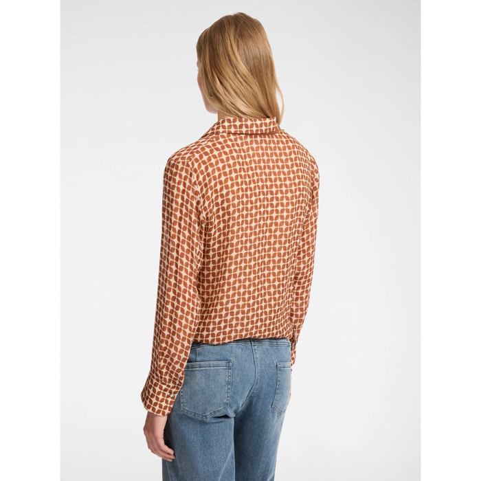 Elena Mirò - Camicia dalla stampa geometrica - Marrone