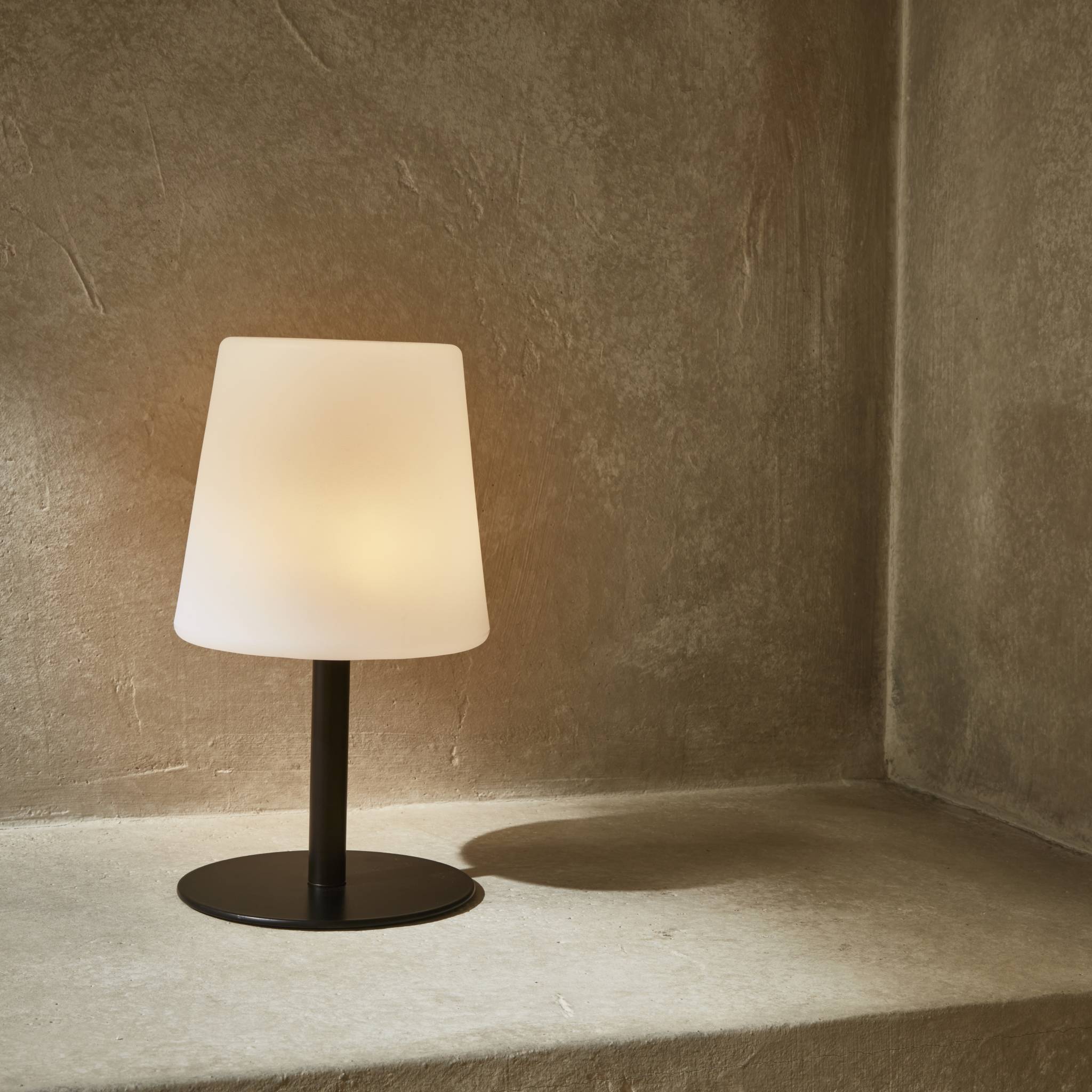 Lot de 2 lampes LED à poser de 28cm noire - Lampes de table décorative lumineuse. Ø 16cm