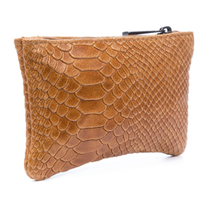 Seconda Cartera Mujer Mujer.Piel auténtica Gamuza Grabado Serpiente