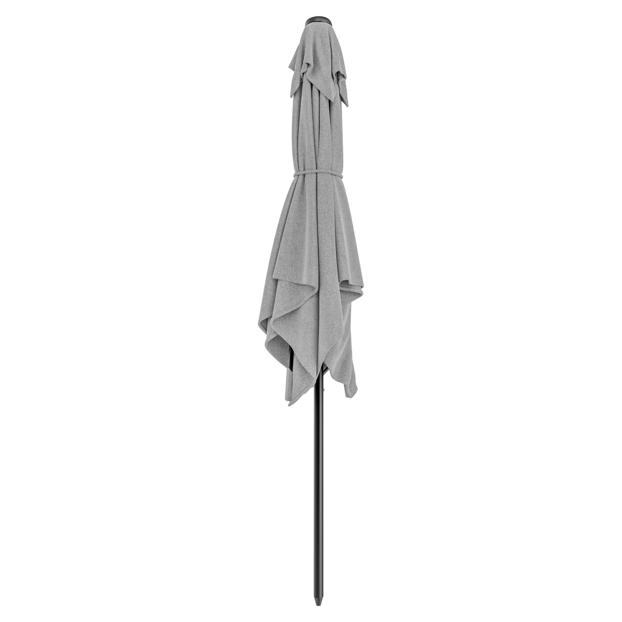Ombrellone Rettangolare 3x2 M Da Giardino Parasole Per Balcone Con Air Vent Apertura A Manovella Anti UV Idrorepellente Mare Spiaggia Piscina Grigio