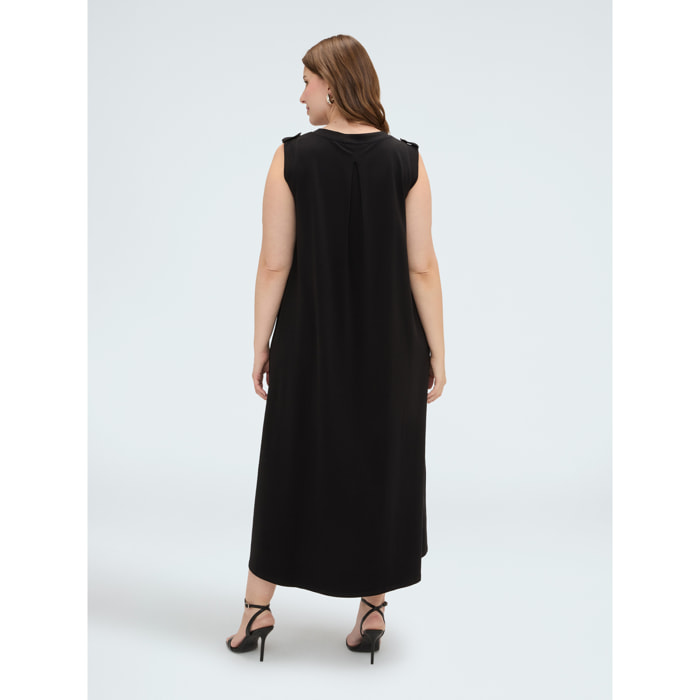 Fiorella Rubino - Vestito lungo con scollo a V - Nero