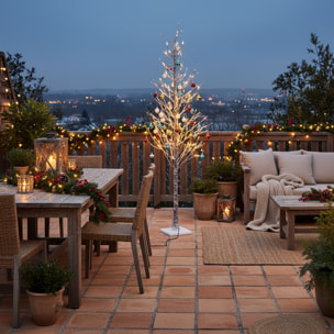 Gemini - Albero di Natale Spoglio Innevato H150 cm con 186 Luci LED