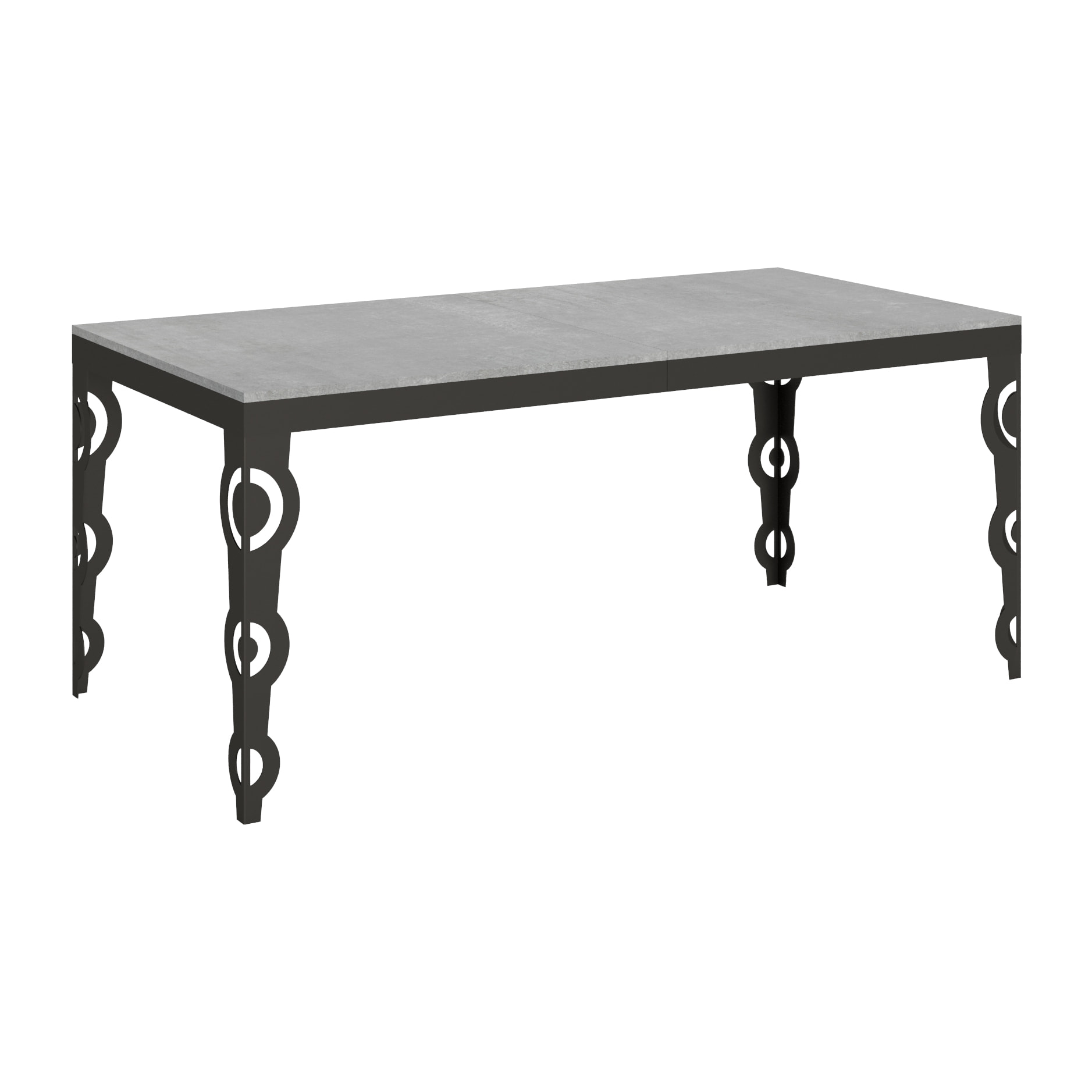 Table extensible 90x180/284 cm Karamay Evolution Gris Béton cadre Anthracite