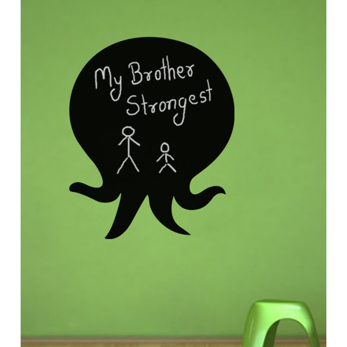 Sticker ardoise tableau noir - stickers muraux adhésif effaçable - SILHOUETTE PIEUVRE