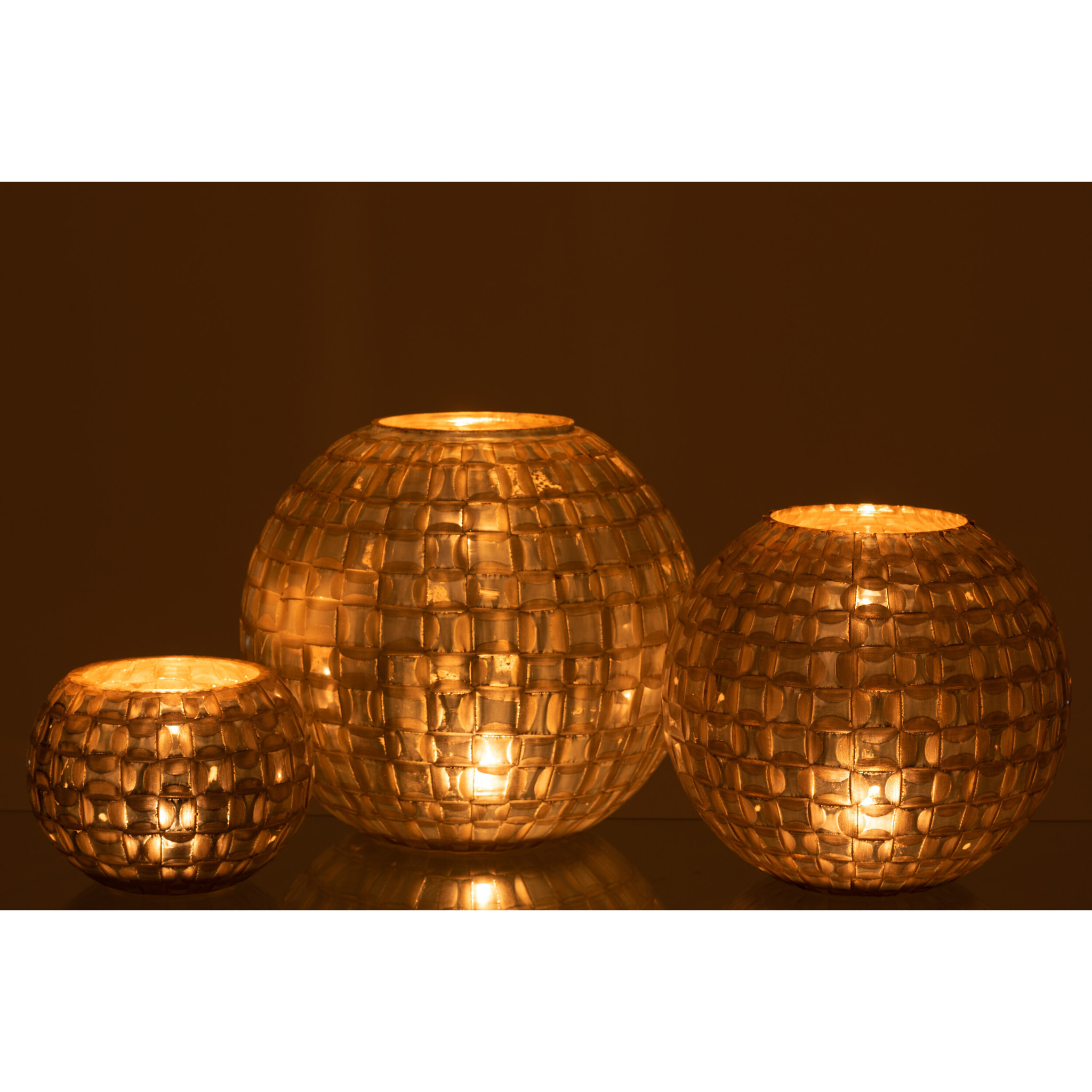 J-Line bougeoir Alara - verre - gris - large