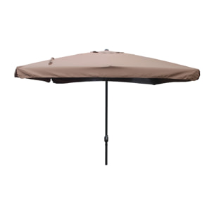 Parasol droit carré 3 x 3 m chocolat PALMIA