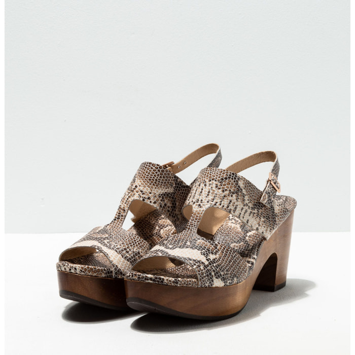 Sandalias con tacón S3270F FANTASY BOA BEIG/ST.LAURENT SANDAL color Boa beig