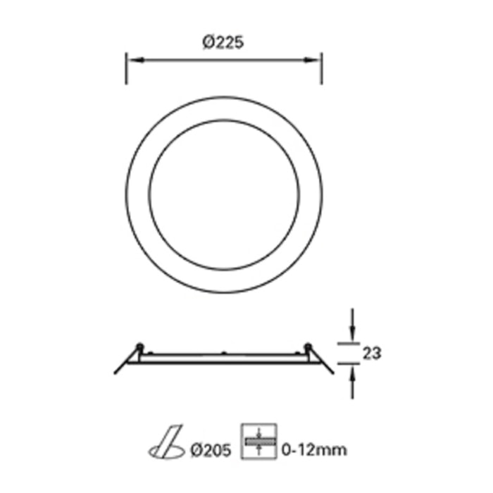 FORLIGHT Downlight Ip23 Easy Round Ø225Mm Led 15,5W 3000K Blanco 1371Lm