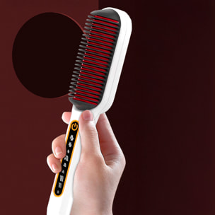Cepillo alisador de pelo de 50W. 9 niveles de calor de 120°C a 210°C.