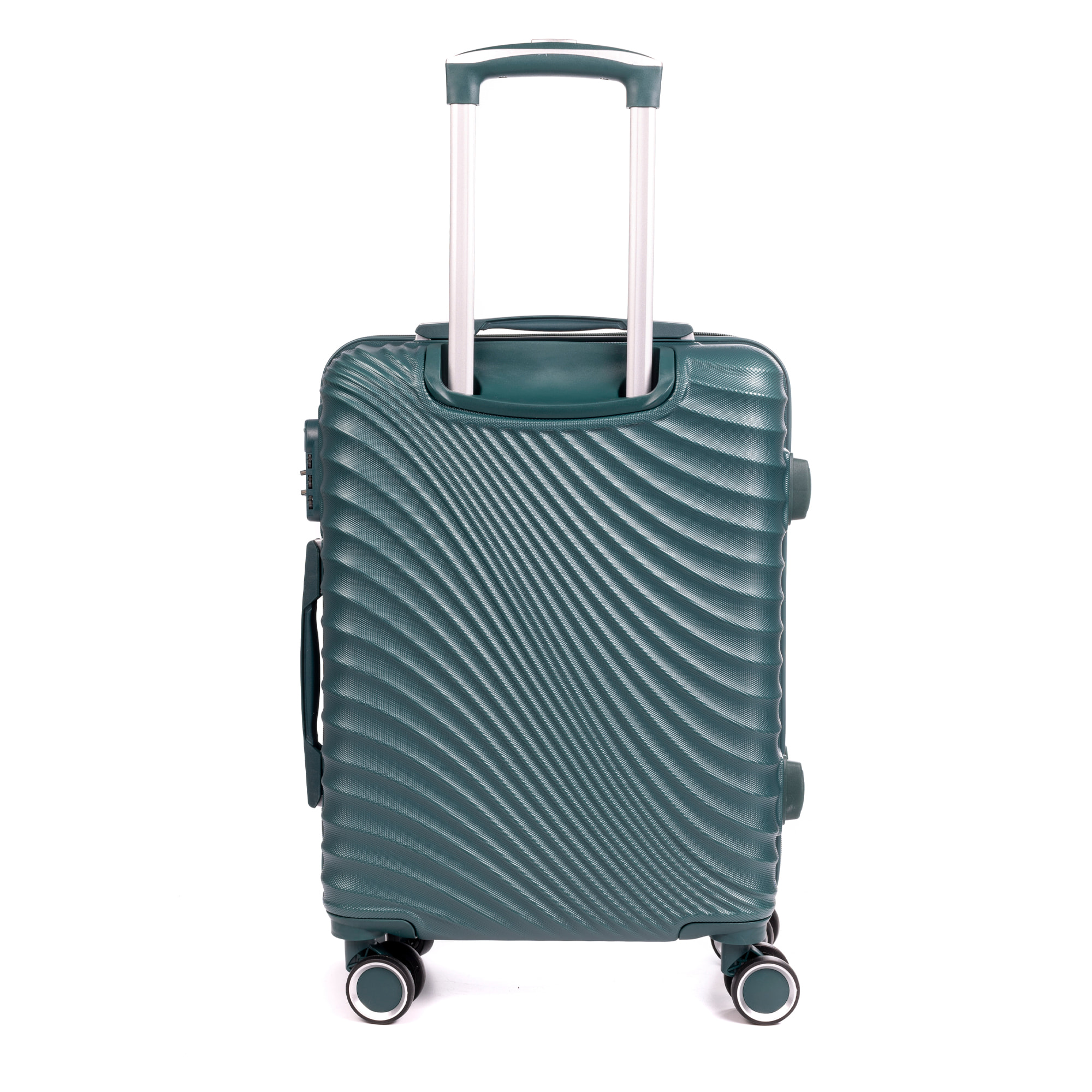 Maleta mediana Trolley en material ligero de ABS de alta resistencia. Cerradura numérica, 4 ruedas giratorias 360°. 66x43x26 cm.