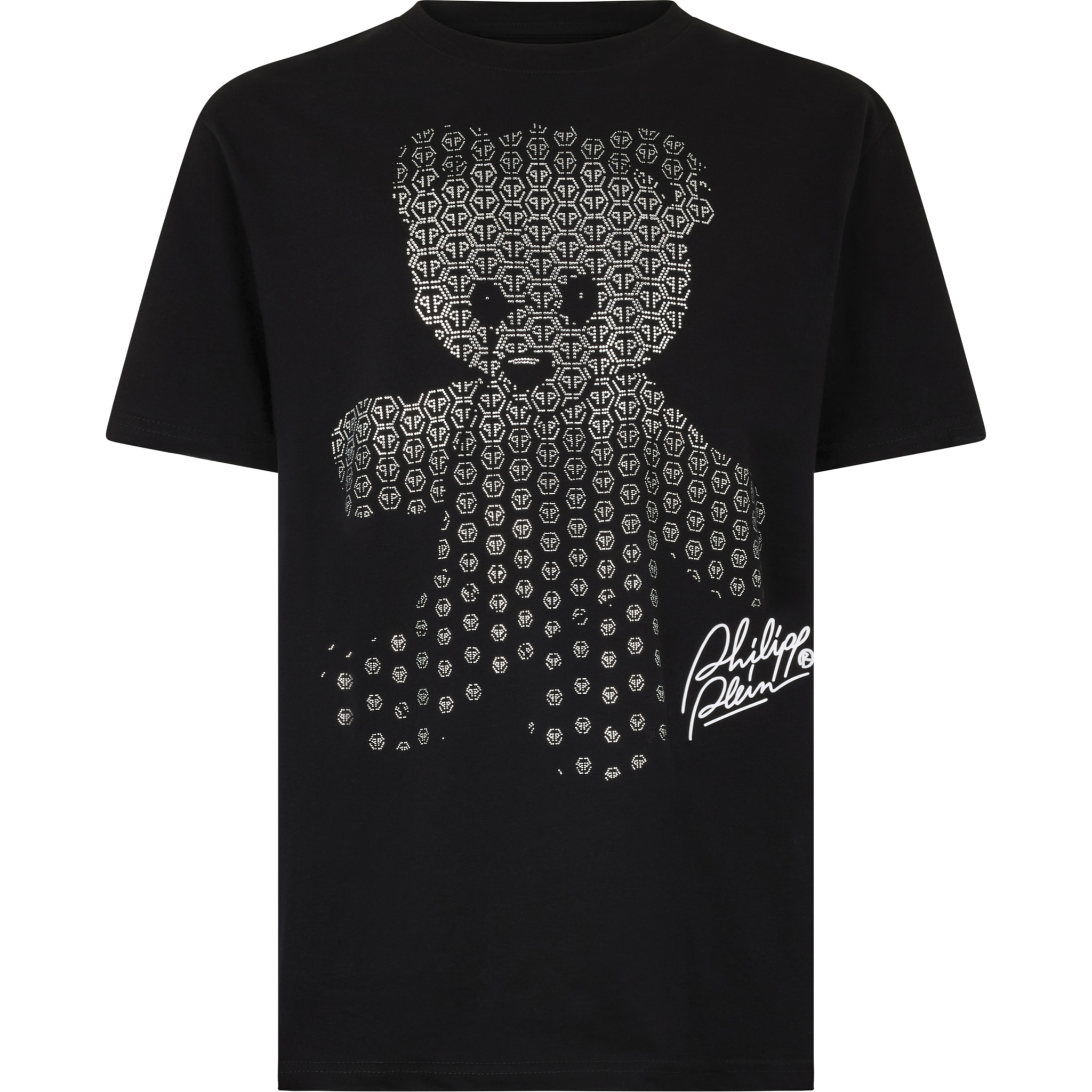 PHILIPP PLEIN Round Neck T-Shirt Teddy Strass Teddy Bear