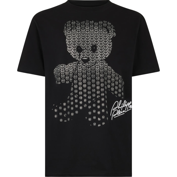 PHILIPP PLEIN Round Neck T-Shirt Teddy Strass Teddy Bear