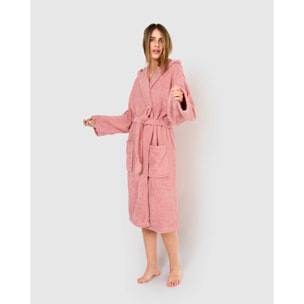 Albornoz capucha 450gr unisex rosa keike