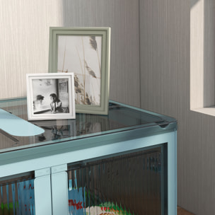 Caja de Almacenamiento Apilable con Tapa 69L Caja Organizadora Plegable con Ruedas Contenedor de Plástico con Acceso a 5 Lados 60x42x34 cm