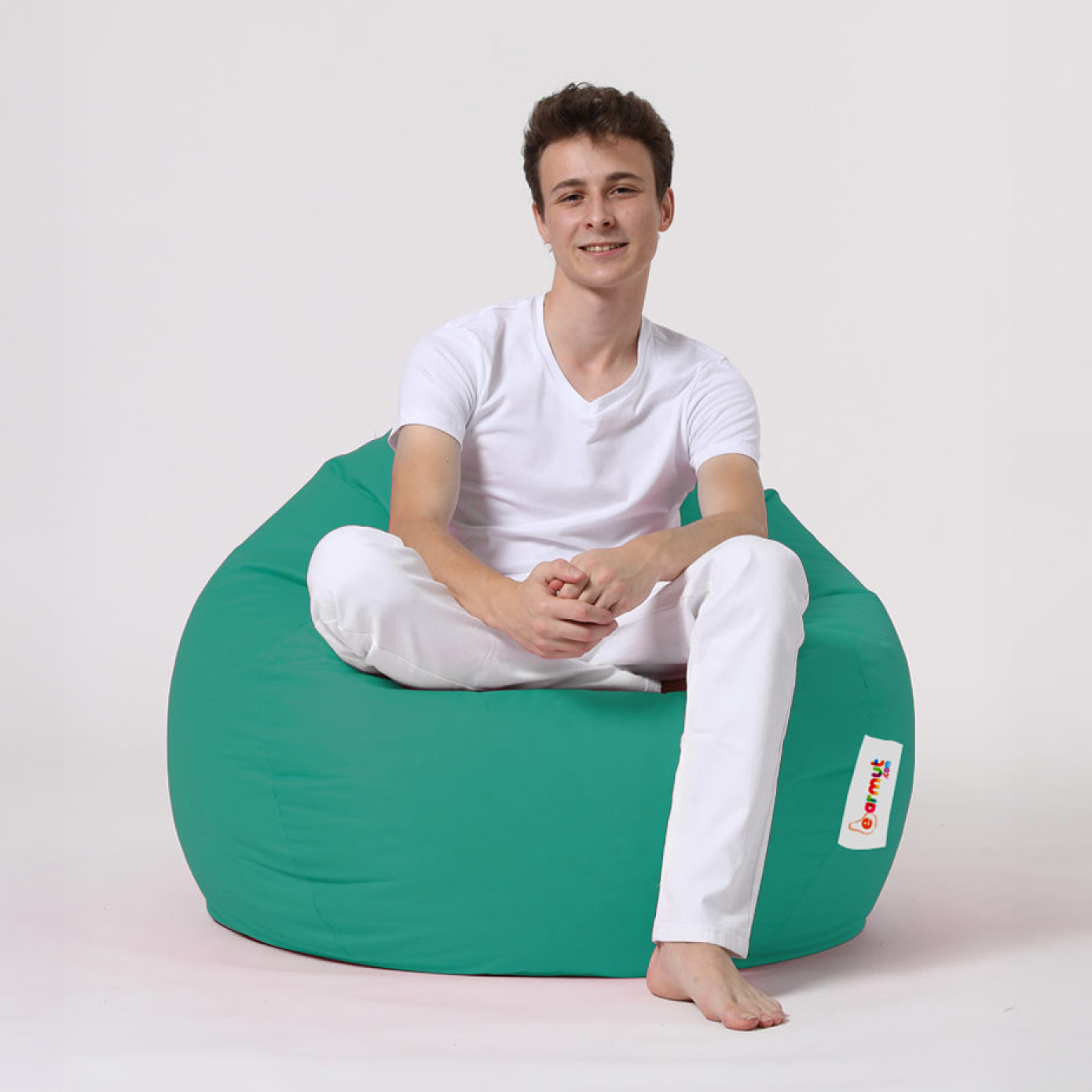 Pouf poire d'extérieur 130x115cm turquoise KAYAR