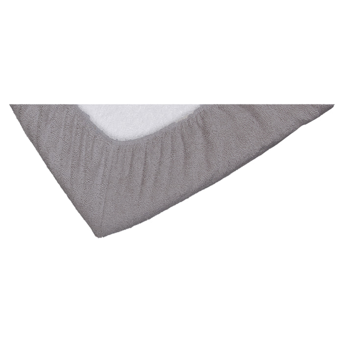 Housse matelas à langer 55x75 cm , élastique Coton bio-Gris