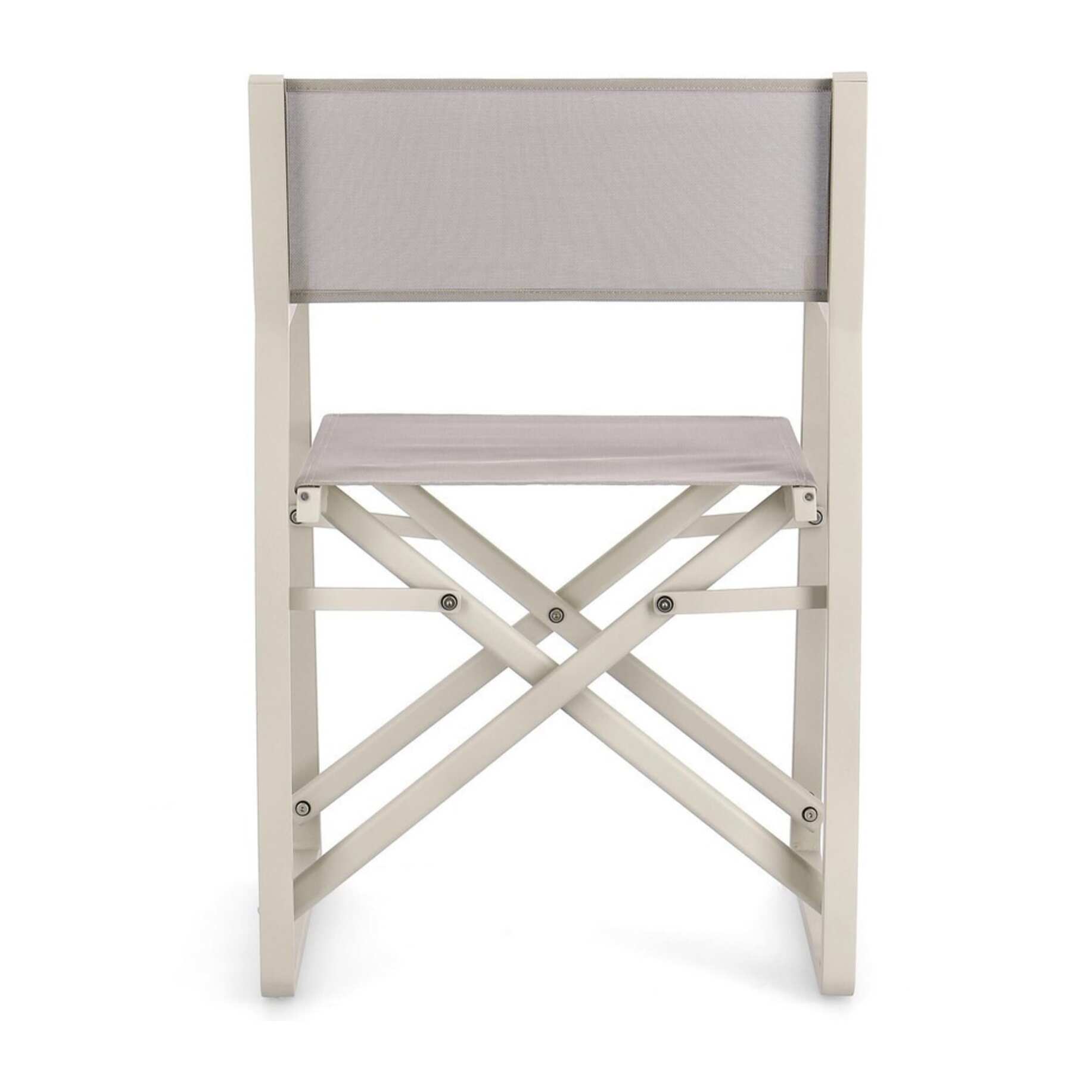 Set sedie regista da giardino KONNOR in textilene tortora e struttura in alluminio beige