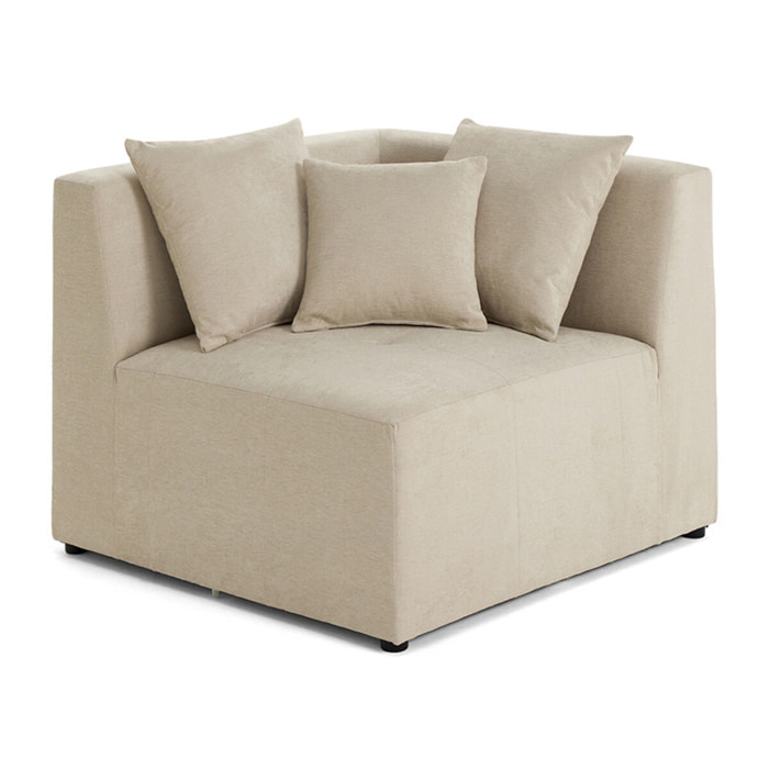 Amalfi - module d'angle réversible - en tissu - Beige