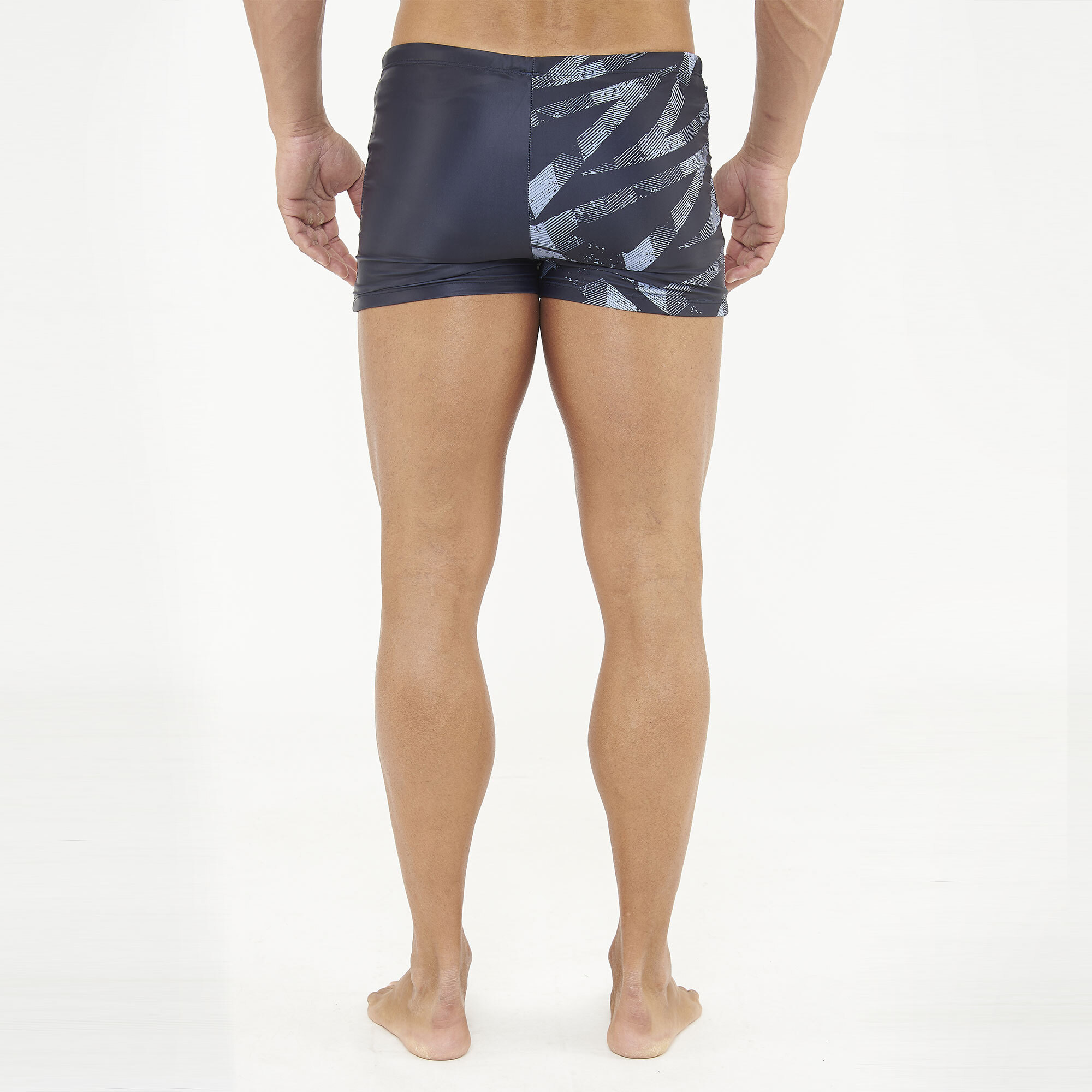 Costume boxer da nuoto HALLEK nero grigio