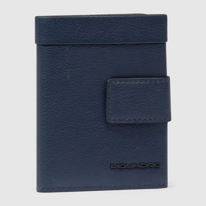 Piquadro Portafogli compatto con porta monete posteriore, porta carte di credito e protezione RFID