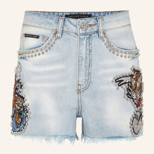 PHILIPP PLEIN Pantalones cortos vaqueros TATTOO